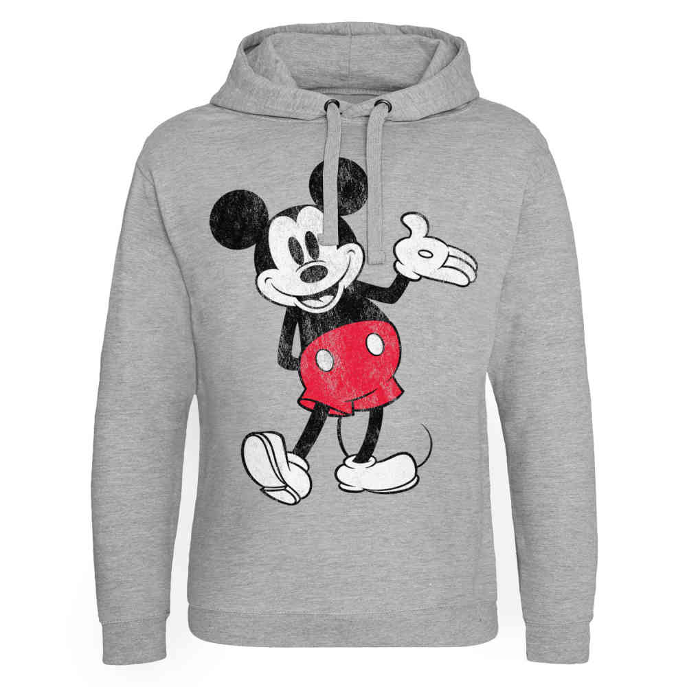 Disney Disney Mickey Mouse Hoodietrui Distressed Grijs Disney Disney Mickey Mouse Hoodietrui Distressed Grijs